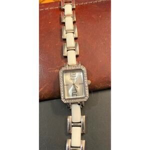 Women's Osirock Ceramic and Silver Tone 22mm Watch, Crystal Bezel